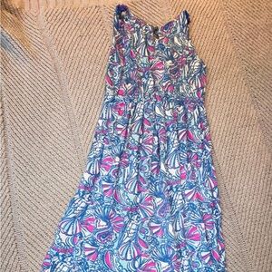Lilly Pulitzer Blue and Pink Maxi Dress
